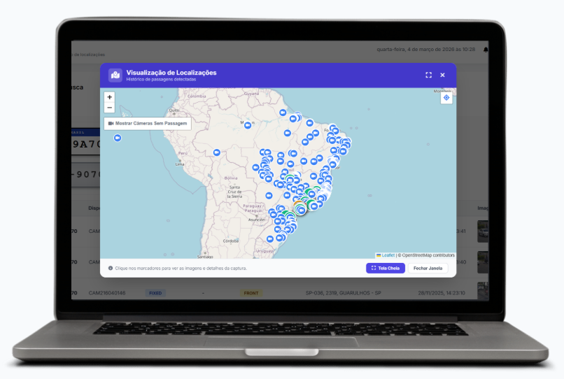 Mapa de localizações Placas Brasil